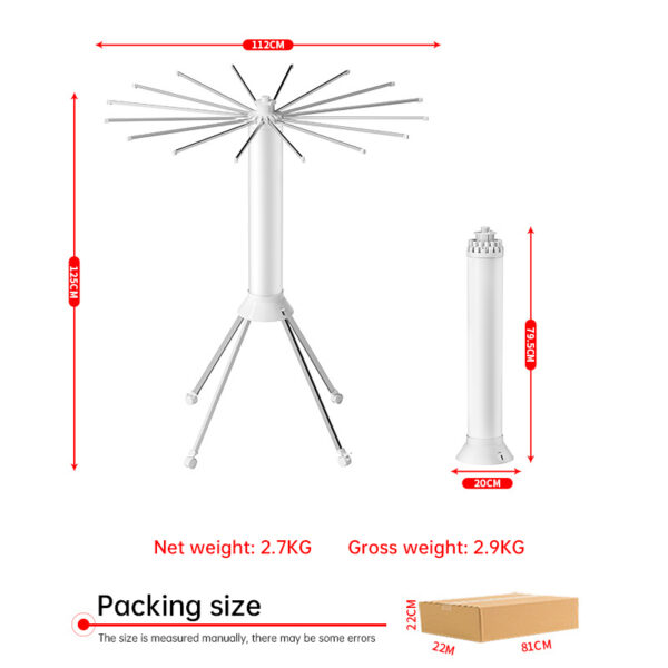 V2 Octopus Round Drybox 1, a portable single-tripod folding drying rack for up to 16 pieces (40kg) of laundry, round and foldabl – Image 7