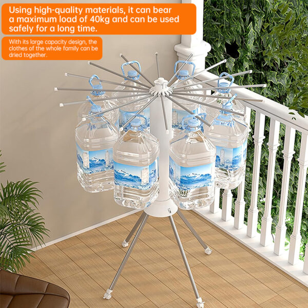 V2 Octopus Round Drybox 1, a portable single-tripod folding drying rack for up to 16 pieces (40kg) of laundry, round and foldabl – Image 3