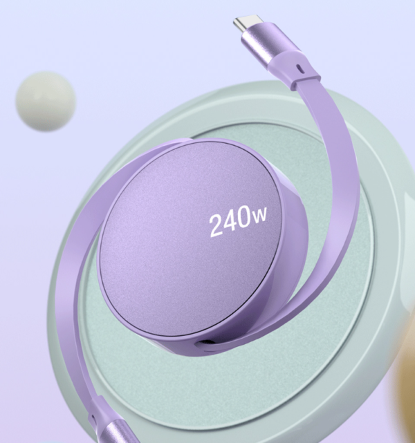 Fast charging typeC dual head retractable data charging cable suitable for laptops smartphones and Apple devices